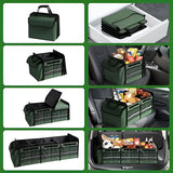 Organizator auto Flippy cu geantă termoizolantă detașabilă și 3 compartimente, culoare verde