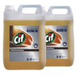 Pachet detergent CIF Professional Wood Floor Cleaner 2×5 L pentru pardoseli din lemn, vedere frontală