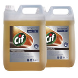 Pachet detergent CIF Professional Wood Floor Cleaner 2×5 L pentru pardoseli din lemn, vedere frontală
