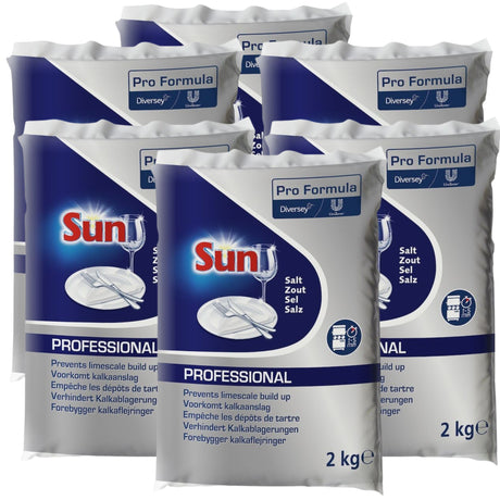 Pachet SUN Professional Dishwasher Salt, Sare pentru Masina de Spalat Vase, 6x2 kg - vivimall.ro