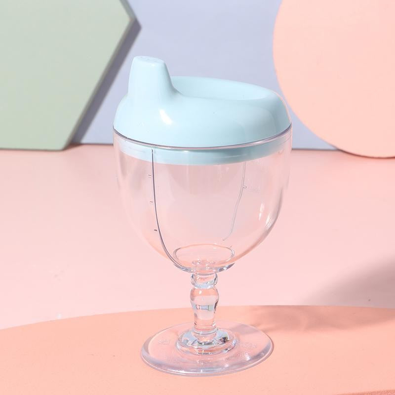 Pahar Din Plastic Transparent Cu Picior, Pentru Copii, 14 X 7.7 Cm, Cu Cioc Antiscurgere, + 3 Ani, Fara Maner, Alb - vivimall.ro