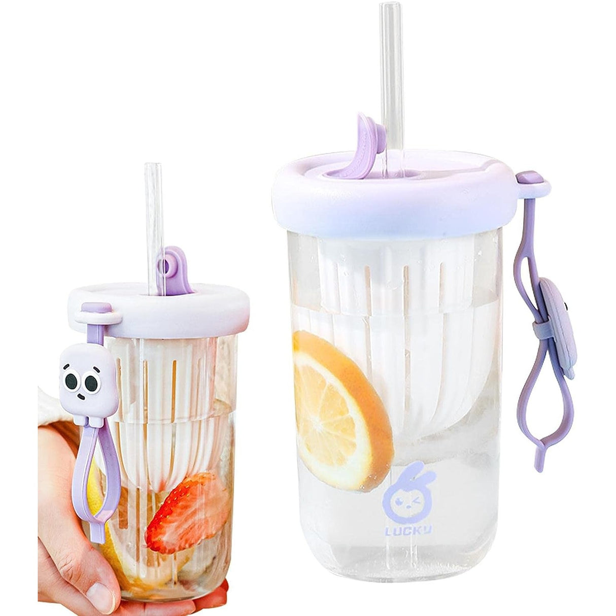 Pahar silicon cu pai si capac | SipSafe - vivimall.ro
