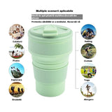 Pahar pliabil din silicon Vivimall, pentru calatorii, camping, 350 ml,  8.2x6.3x9.1 cm, verde - vivimall.ro