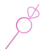 Pai de Plastic, Vivimall, Model Inel cu Diamant, Tematica Nunta, Diametru 0.5 cm, Roz/Alb - vivimall.ro