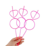 Pai de Plastic, Vivimall, Model Inel cu Diamant, Tematica Nunta, Diametru 0.5 cm, Roz/Alb - vivimall.ro