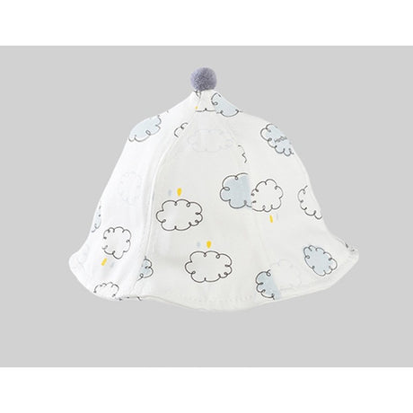 Palarie de Protectie pentru Bebelusi, Vivimall, Model cu Norisori Albastri, Pescareasca, de Primavara si Toamna, cu Masca si Fermoar, 48 cm, pentru 6-12 Luni, Bleu - vivimall.ro