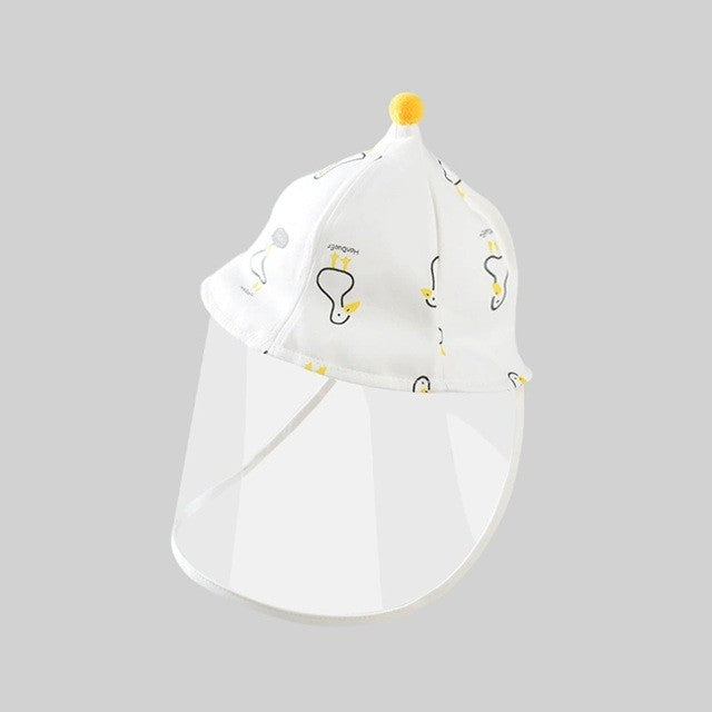 Palarie de Protectie pentru Bebelusi, Vivimall, Model Ratuste, Pescareasca, de Primavara si Toamna, cu Masca si Fermoar, 42 cm, pentru 0-3 Luni, Alb - vivimall.ro