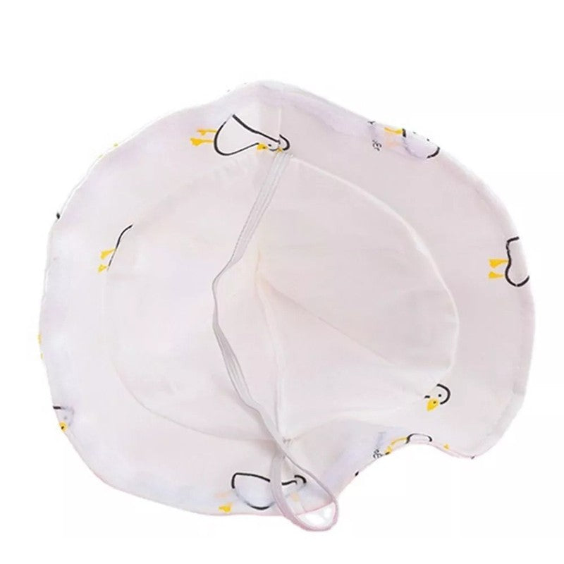 Palarie de Protectie pentru Bebelusi, Vivimall, Model Ratuste, Pescareasca, de Primavara si Toamna, cu Masca si Fermoar, 42 cm, pentru 0-3 Luni, Alb - vivimall.ro