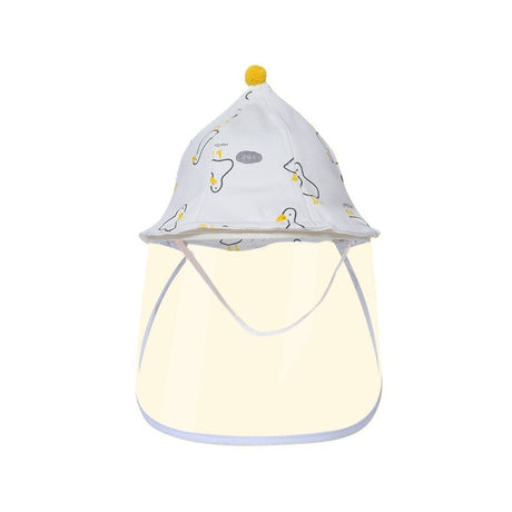Palarie de Protectie pentru Bebelusi, Vivimall, Model Ratuste, Pescareasca, de Primavara si Toamna, cu Masca si Fermoar, 48 cm, pentru 6-12 Luni, Alb - vivimall.ro