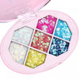 Paletă glitter Vivimall cu 7 nuanțe multicolor pentru corp și păr, 50 g, vedere frontală