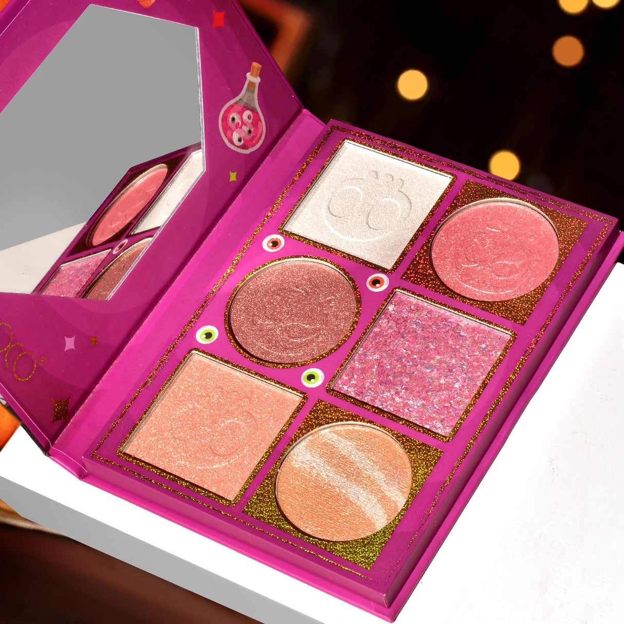 Paleta Iluminatoare, Vivimall, 6 Nuante, Halloween, Culori Calde, Dreptunghiulara, 160g, Valabilitate 24 Luni, 17.4x11.5x1.3 cm, Varianta A, Nude-Rose - vivimall.ro