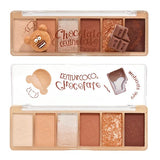 Paletă farduri de pleoape Kevin&Coco model Chocolate, 6 nuanțe mate și sidefate, vedere frontală