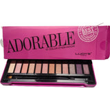 Szemhéjfesték paletta 12 színű, matt és gyöngyházfényű szemhéjfesték, egy ecsettel, téglalap alakú, 140 g, 6,4 x 20 x 1,5 cm, ​​3 év eltarthatóság, többszínű