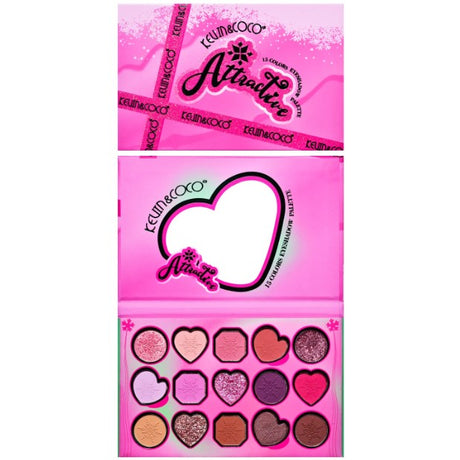 Paleta de Machiaj, KEVIN & COCO, Atractive, Farduri de Pleoape, 15 Culori, Model A, 16.5x10.8x1.5 cm, Multicolor - vivimall.ro