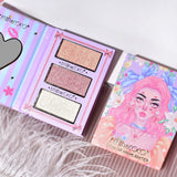 Paleta De Machiaj, Kevin & Coco, Pink Barbie Girl, Iluminatoare, 3 Culori, 11.3 X 8.2 X 1.3 Cm - vivimall.ro