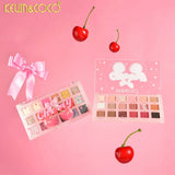 Paleta Farduri de Pleoape, Kevin&Coco, Paleta pentru Machiaj, 18 Nuante, Model Cherry Glam, Mate si Sidefate, 9.9x1.7x17.7 cm, Multicolor - vivimall.ro