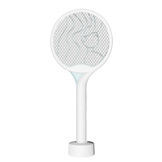 Paleta Electrica pentru Tantari, Muste si Tantari 2in1, Vivimall, Reincarcabila, Incarcare USB, 2600V, Plastic, Casa si Gradina, Anti-insecte, Stand, 23x51 cm, Alb - vivimall.ro