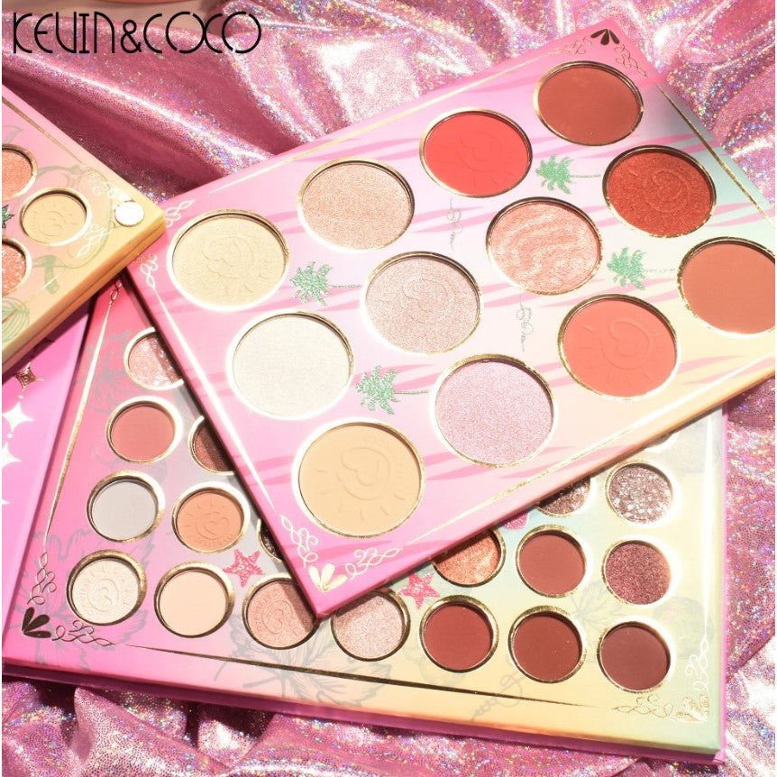 Paleta farduri Kevin&Coco, 117 culori, 4 straturi, rotativa, iluminator si blush inclus, dreptunghiulara, 112g, 20.8 x 15.5 x 2.1 cm, multicolor - vivimall.ro
