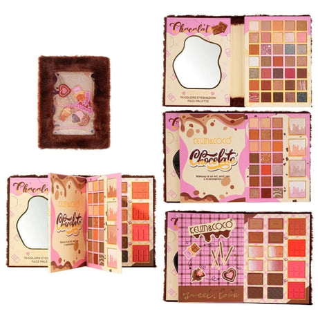 Paleta Machiaj Profesionala, Kevin&Coco, 76 Culori, Trusa Machiaj, Set Complet Ochi si Fata, Pigmentare Intensa, Multicolor - vivimall.ro