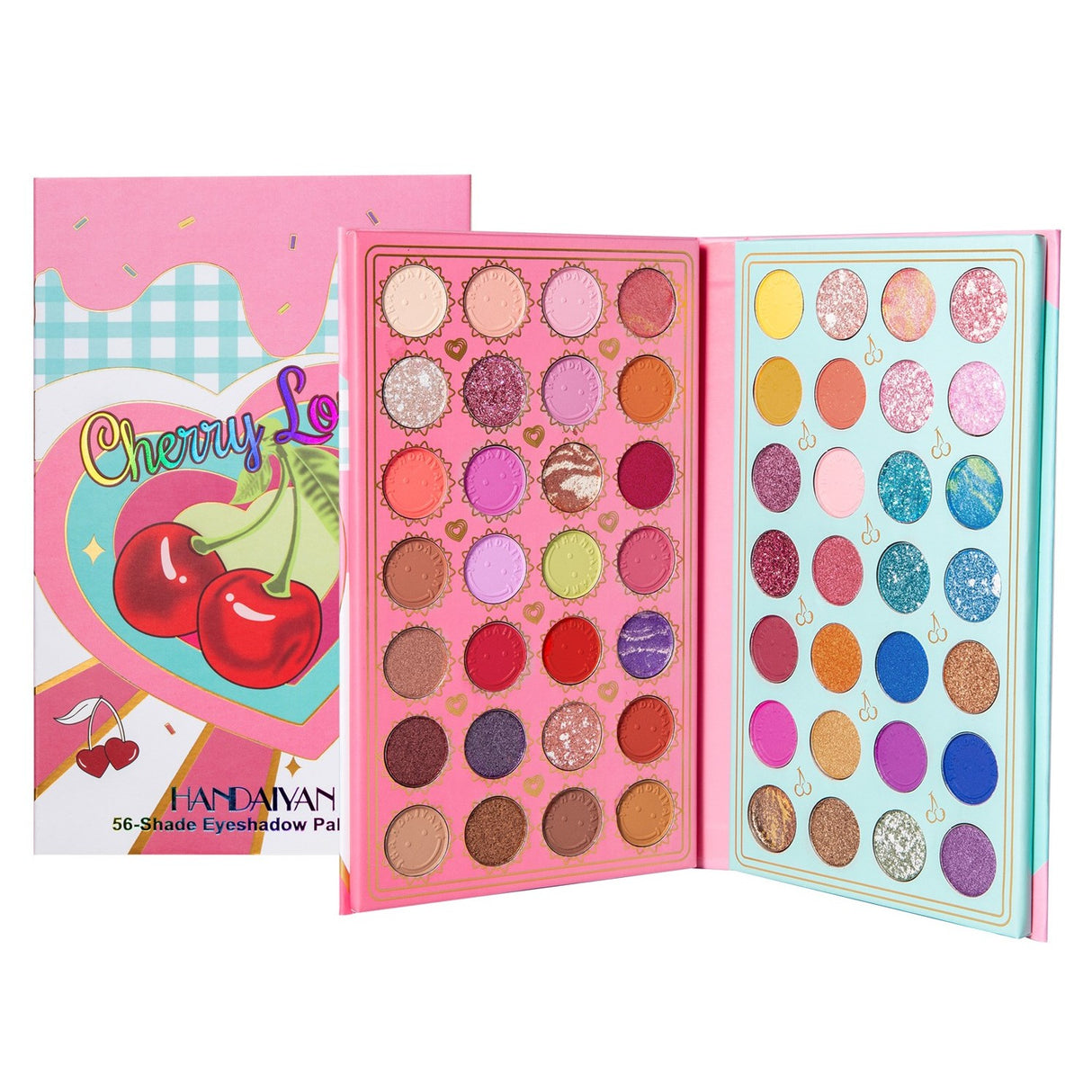 Sminkkészlet, Handayan Cherry Love szemhéjfesték paletta 56 pigmentált színnel