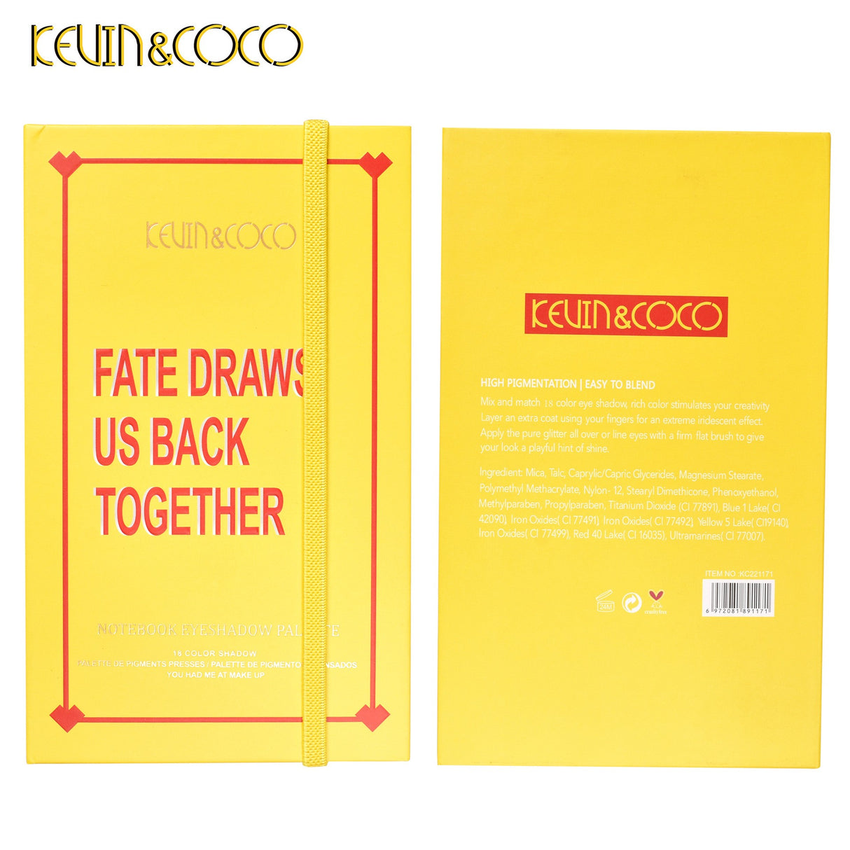 Kevin&amp;Coco sminkkészlet 18 gyöngyházszínű szemhéjfestékkel