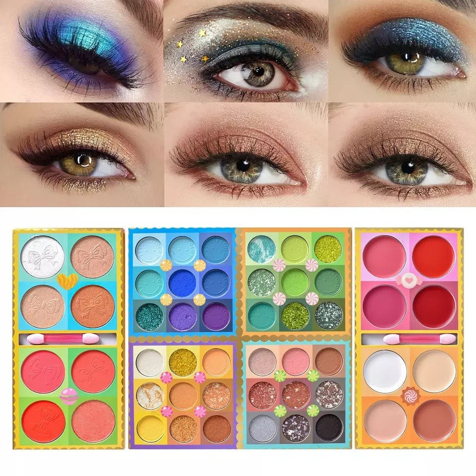 Sminkkészlet, Kevin&amp;Coco szemhéjfesték paletta 52 pigmentált színnel