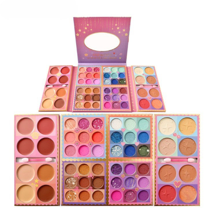 Sminkkészlet, Kevin&amp;Coco szemhéjfesték paletta 52 pigmentált és nude színnel