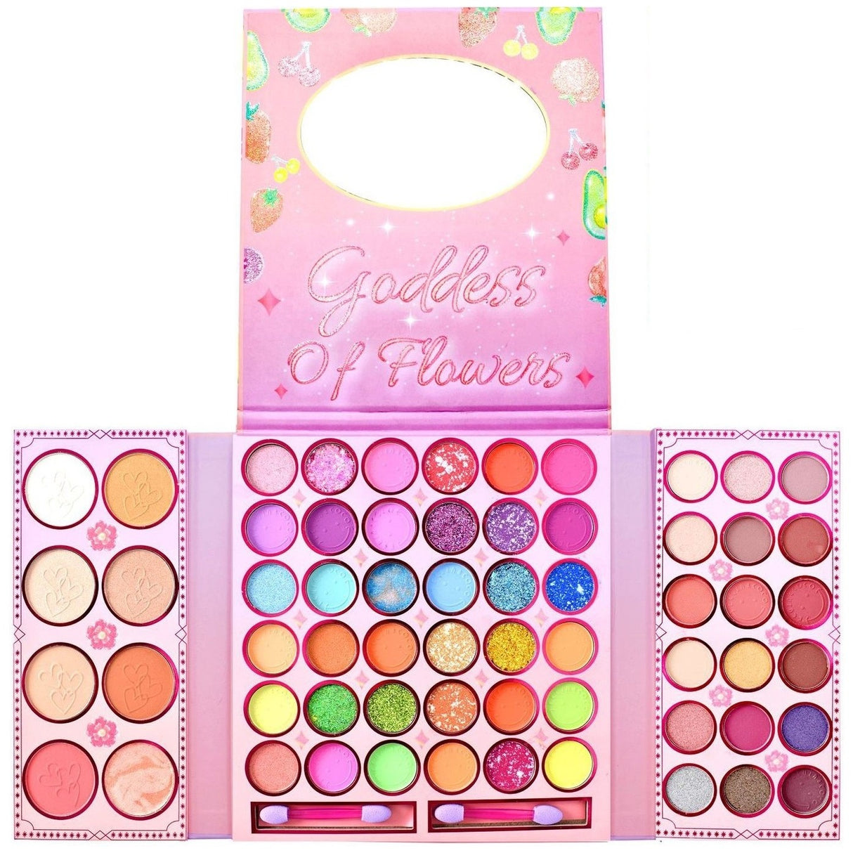 Kevin&amp;Coco sminkkészlet, szemhéjfesték paletta és highlighter 62 pigmentált színnel