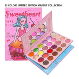 Sminkkészlet, szemhéjfesték paletta, kiemelő és pirosító Sweetheart 32 pigmentált színnel