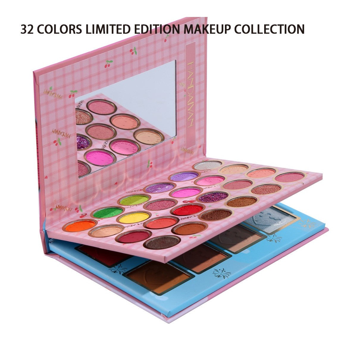 Sminkkészlet, szemhéjfesték paletta, kiemelő és pirosító Sweetheart 32 pigmentált színnel