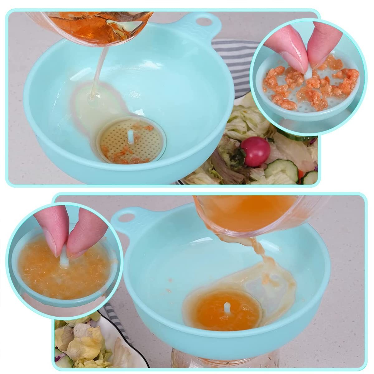 Palnie din plastic 3 in 1 Vivimall, doua dimensiuni de scurgere, cu filet si filtru, diametru scurgere 5.4 cm, 11.5 x 16.7 cm, albastru - vivimall.ro