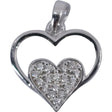 Pandantiv argint 925 Jolie Silver, model Inimă în Inimă cu pietre zirconiu, vedere frontală, 20x15 mm