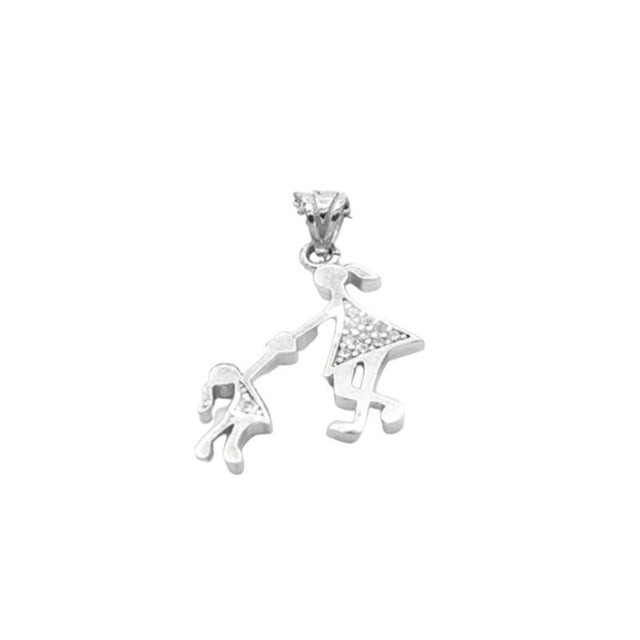 Pandantiv Argint 925 Mama si Fetita - vivimall.ro