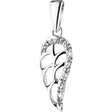 Pandantiv argint 925 Jolie Silver model Aripă cu Pietre, vedere frontală, dimensiuni 25x10 mm