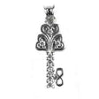 Pandantiv Cheie cu pietre, Argint 925, 2.7 cm x 1 cm, rodiata - vivimall.ro