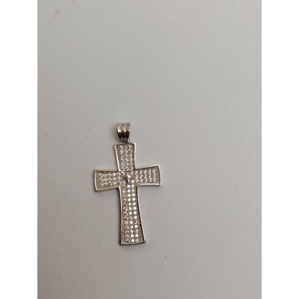 Pandantiv, Jolie Silver, Argint 925, Model Cruce cu Pietre, 2.6 G, 3 x 2 Cm - vivimall.ro