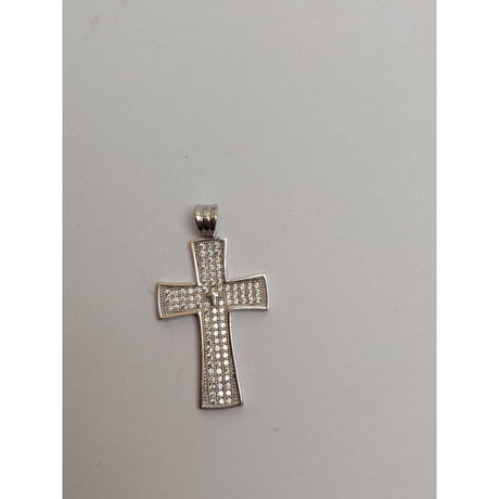 Pandantiv, Jolie Silver, Argint 925, Model Cruce cu Pietre, 2.6 G, 3 x 2 Cm - vivimall.ro