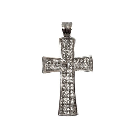 Pandantiv, Jolie Silver, Argint 925, Model Cruce cu Pietre, 2.6 G, 3 x 2 Cm - vivimall.ro