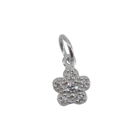 Pandantiv din Argint 925, Jolie Silver, Model Floare Cu Pietre, 0.9 g, 1 x 1 cm, Alb - vivimall.ro