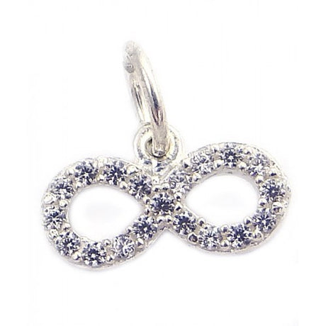 Pandantiv, Jolie Silver, Argint 925, Model Infinit cu Pietre, Model Random, Zirconii, 10 x 12 mm, 0.6 g - vivimall.ro