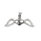 Pandantiv, Jolie Silver, Argint 925, Model Inima cu Aripi, Pietre Zirconiu, 25 x 15 mm, 1.4 g - vivimall.ro
