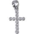 Pandantiv argint 925 Jolie Silver model cruce cu zirconii, vedere frontală, dimensiuni 20x0,9 mm
