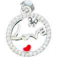 Pandantiv din Argint 925 Jolie Silver, Model Love cu Inima si Fluture, 15 x 15 mm, 1.1 g - vivimall.ro