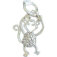 Pandantiv argint 925 Jolie Silver model maimuță, dimensiuni 25x14 mm, vedere frontală pe fundal alb
