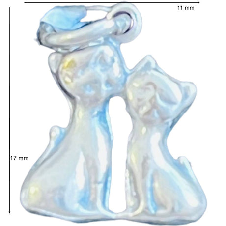 Pandantiv din Argint 925 Jolie Silver, Model Pisicute, 17 x 11 mm, 0.9 g - vivimall.ro