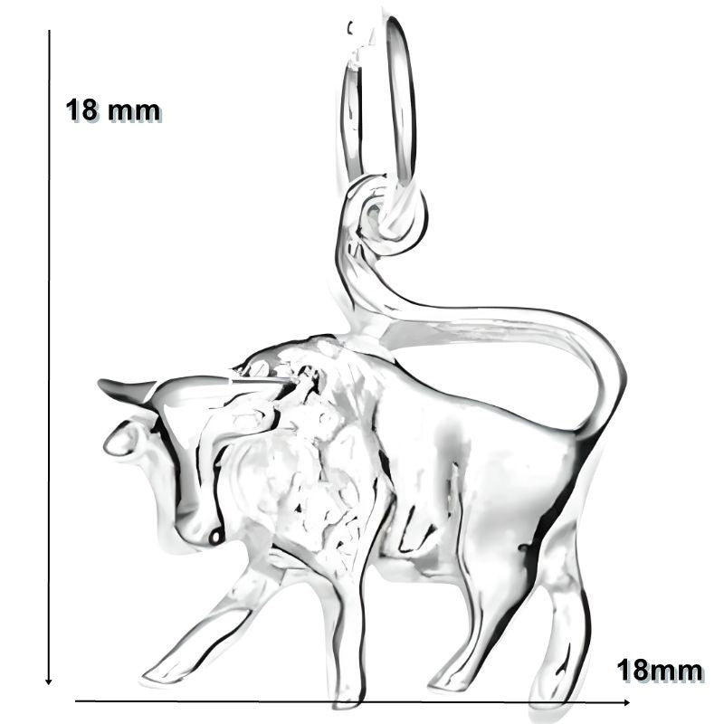 Pandantiv din Argint 925 Jolie Silver, Zodia Taur, 18 x 18 mm, 1 g - vivimall.ro