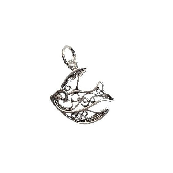 Pandantiv, Jolie Silver, Argint 925, Model Randunica Filigran, 0.8 G, 1.7 x 1.7 Cm - vivimall.ro