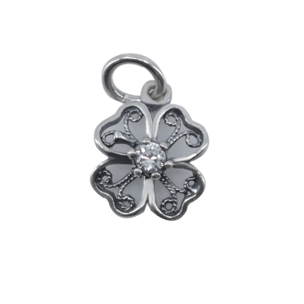 Pandantiv din Argint 925 Trifoi Filigran cu Piatra - vivimall.ro