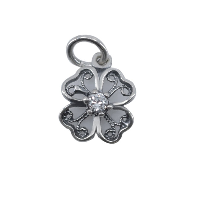 Pandantiv din Argint 925 Trifoi Filigran cu Piatra - vivimall.ro