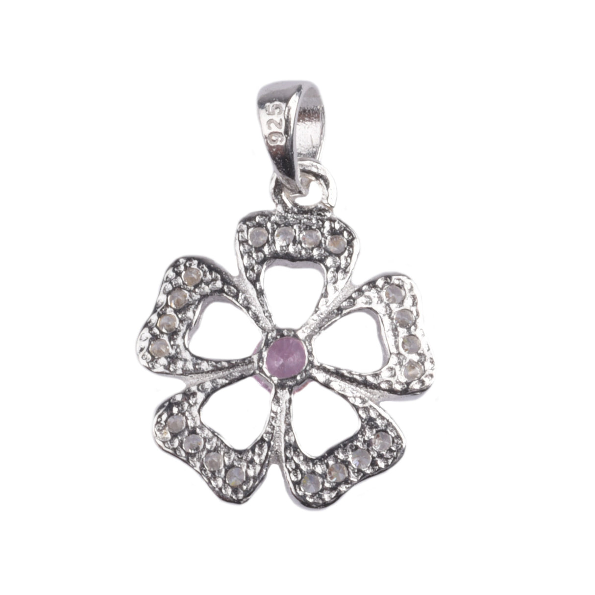 Pandantiv Floare cu Pietre, Argint 925, 1.8 cm x 1.2 cm - vivimall.ro